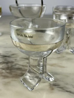 Discount Pamono Italian Seven-Piece Set in Crystal and Silver 800 by Taddei Sestini for Kristall Krisla, 1970, Set of 7
