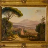 Clearance Pamono Italian Signed Neapolitan Landscape, 1890s, Painting Oil on Canvas