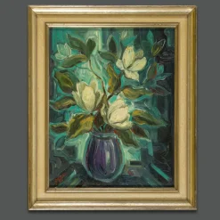 Discount Pamono Italian Signed Still Life with Flowers, 1950s