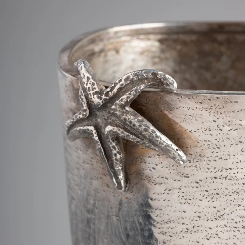 Online Pamono Italian Silver Vase with Shell Motifs, 1940s