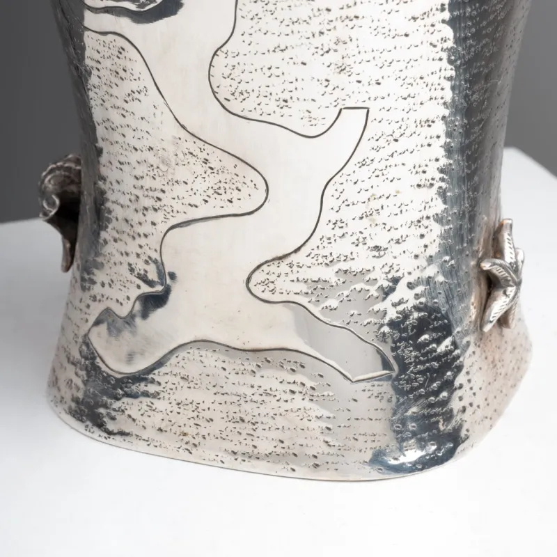 Online Pamono Italian Silver Vase with Shell Motifs, 1940s