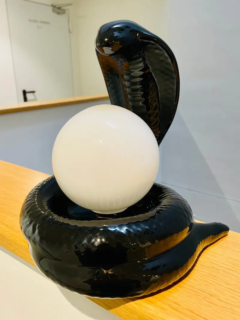 Clearance Pamono Italian Snake Cobra Lamp by Avobin, 1970s