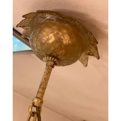 Pamono Italian Style Murano Glass with Gold Chandelier by Simoeng><noscript><img width=