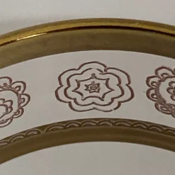 Pamono Italian Tall Tumbler-Shaped Crystal Glasses with Gold Rims and Scrollwork Motifs from Cellini, Italy, 1970s, Set of 6><noscript><img width=