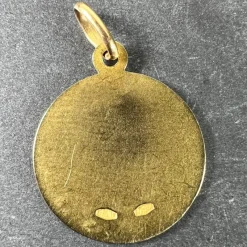 Pamono Italian Unoaerre 18k Yellow Gold Virgin Mary Medal Pendant, 1960s><noscript><img width=