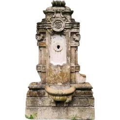 Pamono Italian Vertical Wall Fountain in Limestone, 1900s> Garden Accessories