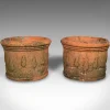 Pamono Italian Victorian Decorative Terracotta Jardinieres, 1890s, Set of 2> Planters And Jardiniere