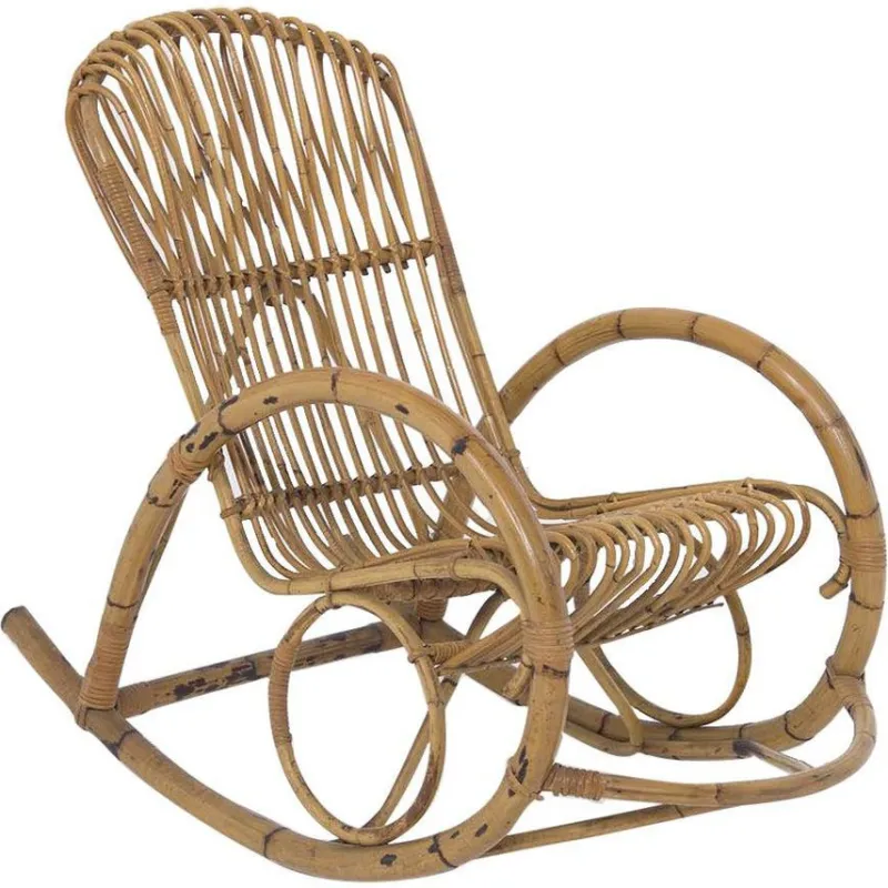 Sale Pamono Italian Vintage Bamboo Rocking Chair 1950s