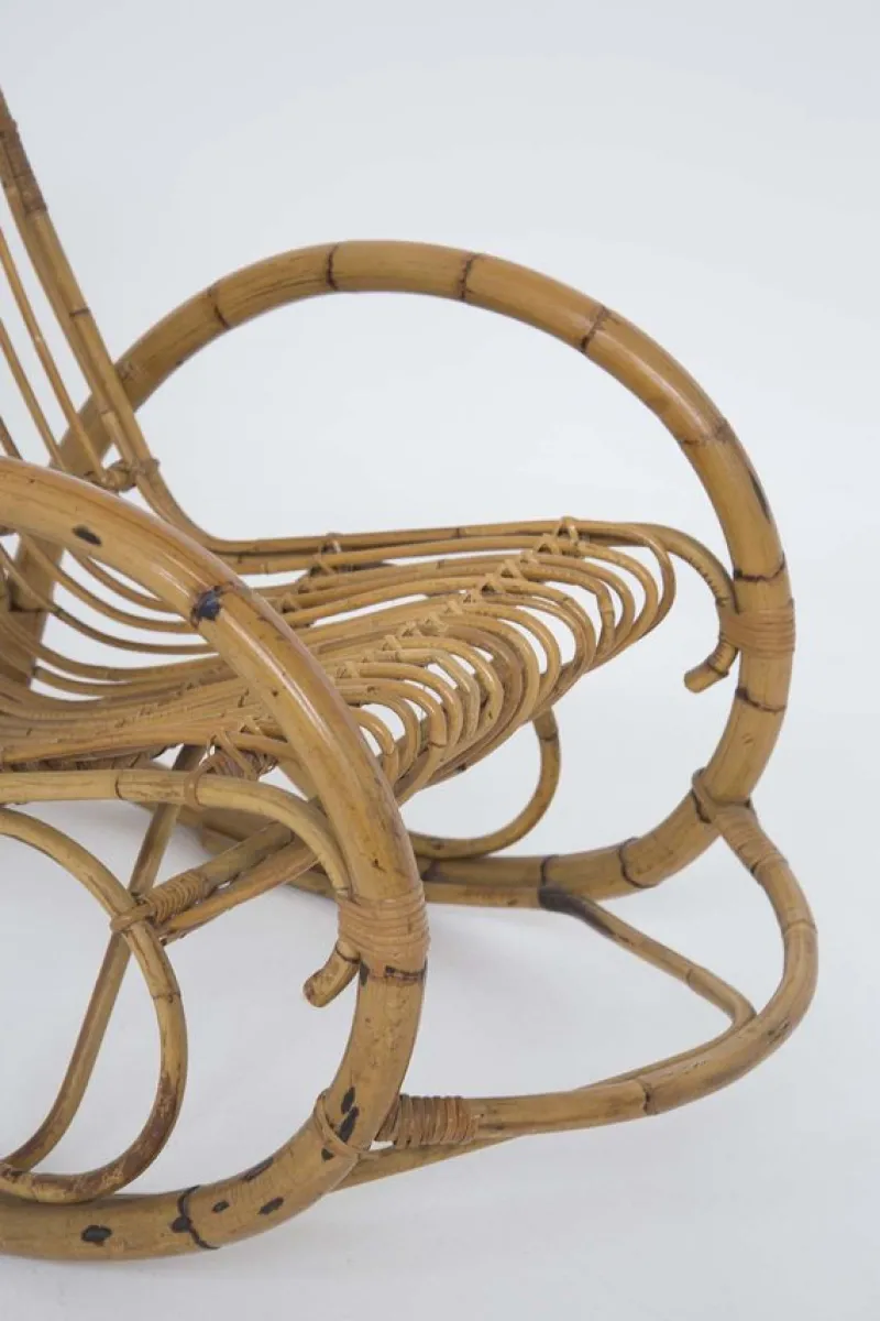 Sale Pamono Italian Vintage Bamboo Rocking Chair 1950s
