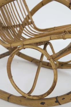 Sale Pamono Italian Vintage Bamboo Rocking Chair 1950s