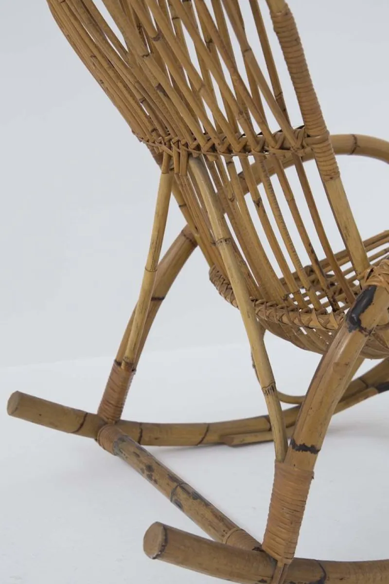 Sale Pamono Italian Vintage Bamboo Rocking Chair 1950s