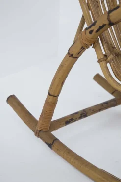 Sale Pamono Italian Vintage Bamboo Rocking Chair 1950s