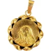 Outlet Pamono Italian Virgin Mary Twisted Frame Medal Pendant in 18 Karat Yellow Gold, 1970s
