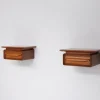 Online Pamono Italian Wall-Mounted Wooden Single-Drawer Nightstands, 1950s, Set of 2