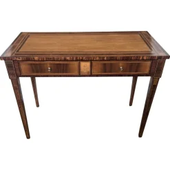 Outlet Pamono Italian Walnut Marquetry Desk, 1980s