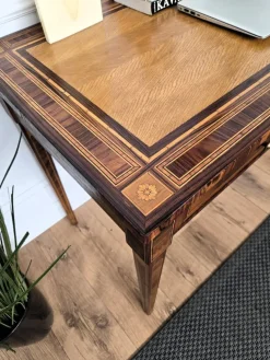 Outlet Pamono Italian Walnut Marquetry Desk, 1980s