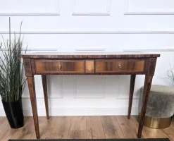 Outlet Pamono Italian Walnut Marquetry Desk, 1980s