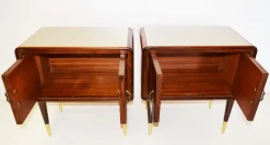 Best Pamono Italian Walnut Nightstands, 1950s, Set of 2