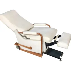 Pamono Italian White Leather La-Z-Boy Rocking Armchair by Pizzetti Roma, 1960s><noscript><img width=