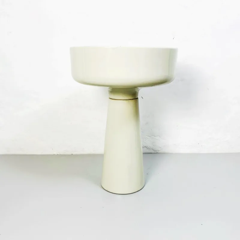 Best Pamono Italian White Porcelain Floor Planter by Angelo Mangiarotti for Brambilla, 1965