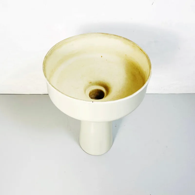 Best Pamono Italian White Porcelain Floor Planter by Angelo Mangiarotti for Brambilla, 1965