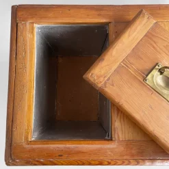 Pamono Italian Wood and Brass Ice Box, 1930s><noscript><img width=