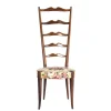 Sale Pamono Italian Wood and Fabric High-Back Chairs from Minotti, 1950s, Set of 2