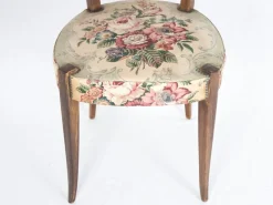 Sale Pamono Italian Wood and Fabric High-Back Chairs from Minotti, 1950s, Set of 2