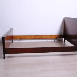 Pamono Italian Wooden Double Bed from Brembilla, Bergamo, 1950s-1960s> Beds & Bedroom Sets