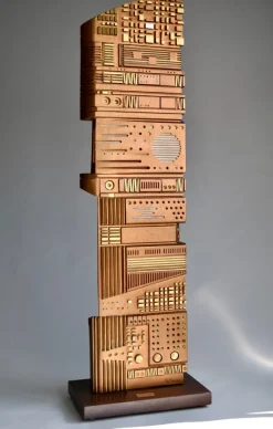 Pamono Italian Wooden Sculpture by Gianni Pinna, 1981> Mid-Century