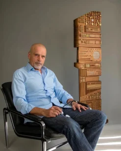Pamono Italian Wooden Sculpture by Gianni Pinna, 1981> Mid-Century