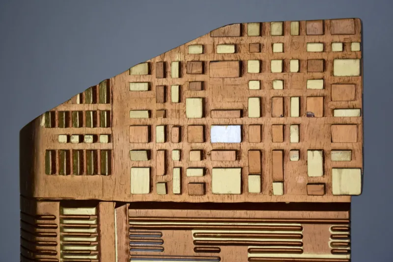 Pamono Italian Wooden Sculpture by Gianni Pinna, 1981> Mid-Century