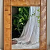 Pamono Italian Woven Rattan Mirror with Stitched Bamboo Details, 1970s> Mirrors