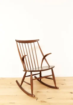 New Pamono IW3 Rocking Chair by Illum Wikkelsø for Niels Eilersen, 1960s