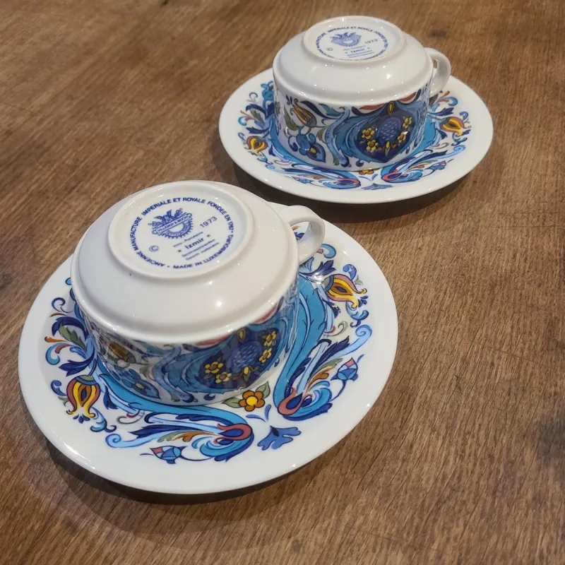 Pamono Izmir Coffee Cups and Saucers by Villeroy & Boch, 1973, Set of 4> Coffee & Tea Service