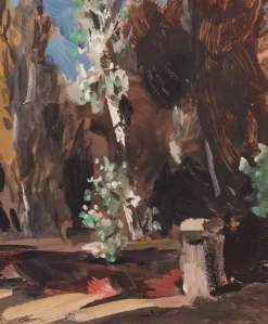 Sale Pamono J. H. Schwartz, Expressive Landscape Painting, Oil on Canvas, Framed