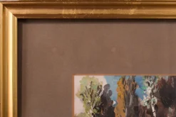 Sale Pamono J. H. Schwartz, Expressive Landscape Painting, Oil on Canvas, Framed