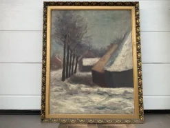 Pamono J. Han, Winter Landscape, 1880, Oil on Canvas, Framed