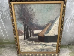 Pamono J. Han, Winter Landscape, 1880, Oil on Canvas, Framed
