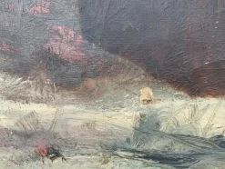 Pamono J. Han, Winter Landscape, 1880, Oil on Canvas, Framed