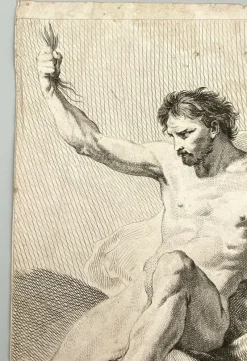 Pamono J J Pasquier, Man with Eagle, 18th Century, Engraving