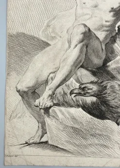 Pamono J J Pasquier, Man with Eagle, 18th Century, Engraving
