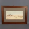 Pamono J. J. Saurat, Subjects on Camels in the Desert, 20th Century, Watercolor, Framed