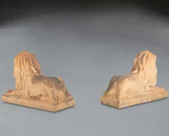 Pamono J M Craig, Large Lion Statues, 19th Century, Terracotta, Set of 2><noscript><img width=