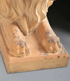 Pamono J M Craig, Large Lion Statues, 19th Century, Terracotta, Set of 2><noscript><img width=
