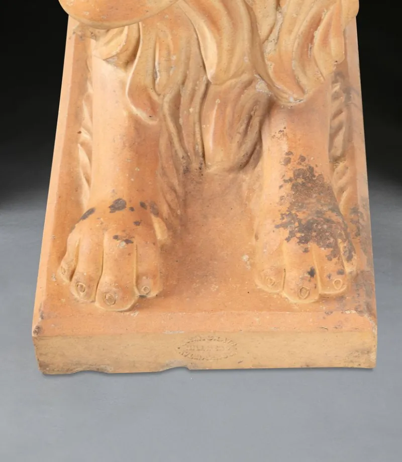 Pamono J M Craig, Large Lion Statues, 19th Century, Terracotta, Set of 2> Sculpture