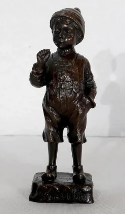 Sale Pamono J. Schmidt-Felling, Le Petit Fumeur, Late 19th Century, Bronze
