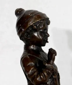 Sale Pamono J. Schmidt-Felling, Le Petit Fumeur, Late 19th Century, Bronze