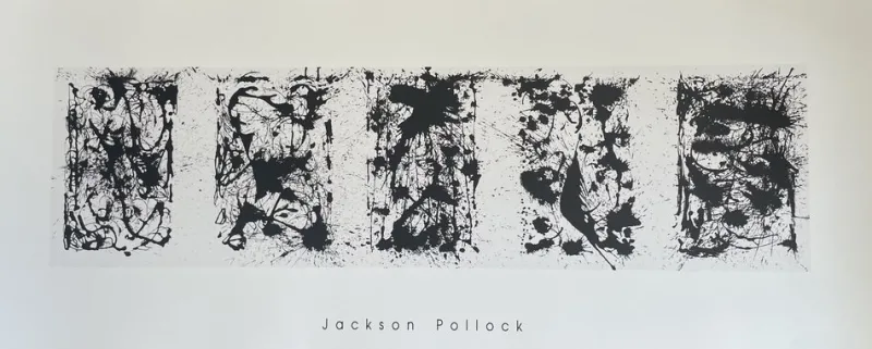 Best Pamono Jackson Pollock, Black and White Polyptych, Silk-Screen