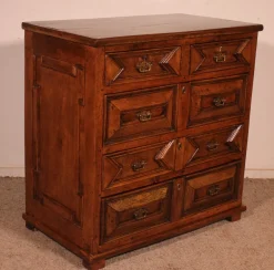 Pamono Jacobean Chest of Drawers in Oak and Walnut, 17th Century><noscript><img width=